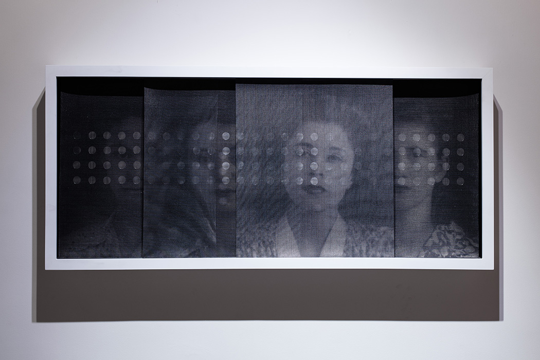 No.18-Sisters-1-Perspex,-mirror-and-digital-print-on-mesh-114x50x7cm-(2016) Samira Alikhanzadeh